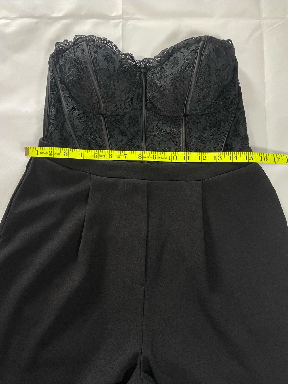 Lulus Black Lace Corset Jumpsuit Women’s Medium Strapless Wide Leg Elegant NWT - Picture 9 of 16